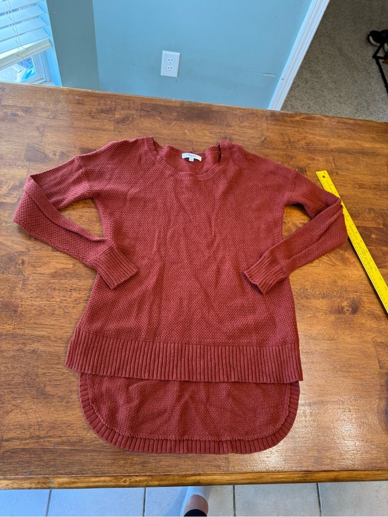 Madewell Sweaters - Madewell Chronicle Texture Pullover Sweater Rust Orange Waffle Knit Hi-low XS